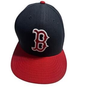 New Era Boston Red Sox Fitted Baseball Hat Cap Size 7 1/2 MLB Baseball